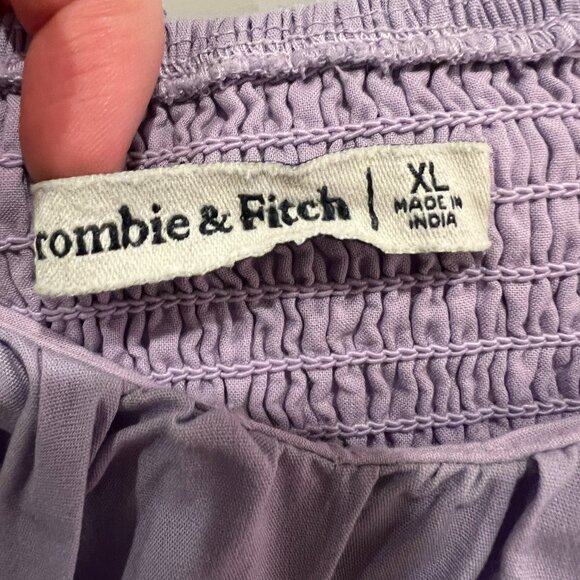 Abercrombie & Fitch Lilac Ruffle Flutter-Sleeve Mini Dress in XL - Picture 3 of 4